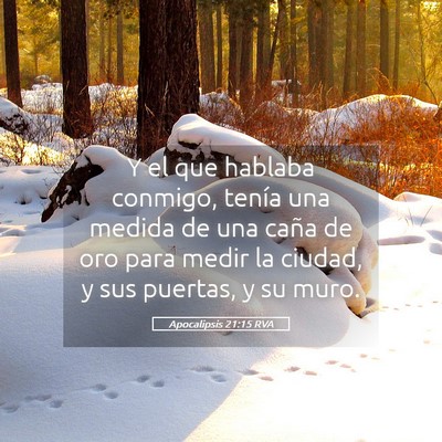 Picture 05 - Apocalipsis 21:15 RVA - Y el que hablaba conmigo, tenía una medida de - Bible Verse Picture