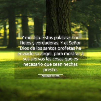 Picture 05 - Apocalipsis 22:6 RVA - Y me dijo: Estas palabras son fieles y - Bible Verse Picture