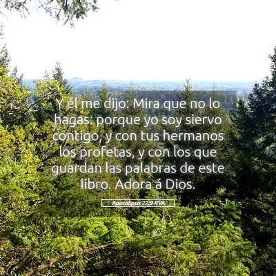 Picture 05 - Apocalipsis 22:9 RVA - Y él me dijo: Mira que no lo hagas: porque yo - Bible Verse Picture