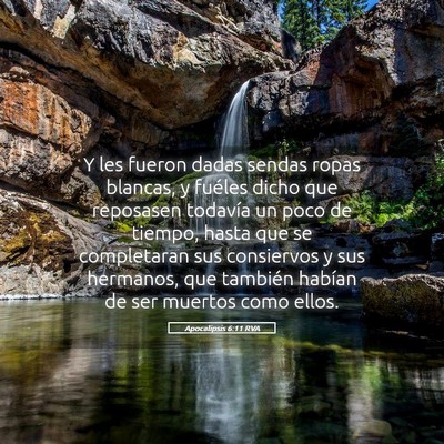 Picture 05 - Apocalipsis 6:11 RVA - Y les fueron dadas sendas ropas blancas, y - Bible Verse Picture
