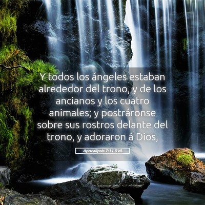 Picture 05 - Apocalipsis 7:11 RVA - Y todos los ángeles estaban alrededor del trono, - Bible Verse Picture