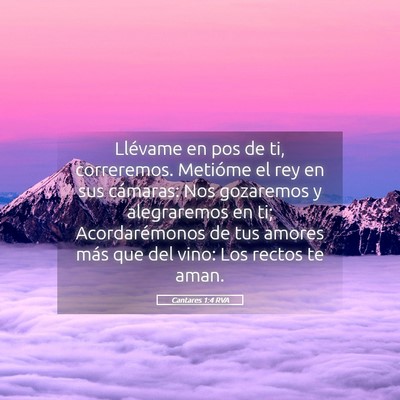Picture 05 - Cantares 1:4 RVA - Llévame en pos de ti, correremos. Metióme el - Bible Verse Picture