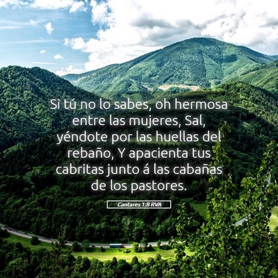 Picture 05 - Cantares 1:8 RVA - Si tú no lo sabes, oh hermosa entre las mujeres, - Bible Verse Picture
