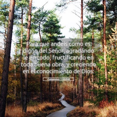 Picture 05 - Colosenses 1:10 RVA - Para que andéis como es digno del Señor, - Bible Verse Picture