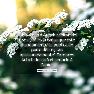 Picture 05 - Daniel 2:15 RVA - Habló y dijo á Arioch capitán del rey: ¿Qué - Bible Verse Picture