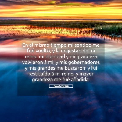 Picture 05 - Daniel 4:36 RVA - En el mismo tiempo mi sentido me fué vuelto, y - Bible Verse Picture