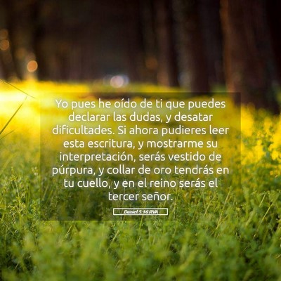 Picture 05 - Daniel 5:16 RVA - Yo pues he oído de ti que puedes declarar las - Bible Verse Picture