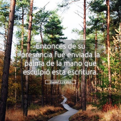 Picture 05 - Daniel 5:24 RVA - Entonces de su presencia fué enviada la palma de - Bible Verse Picture