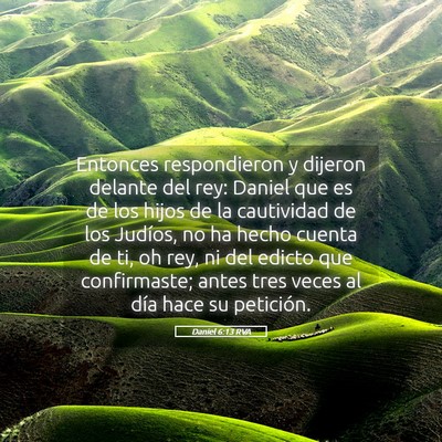 Picture 05 - Daniel 6:13 RVA - Entonces respondieron y dijeron delante del rey: - Bible Verse Picture