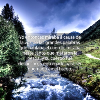 Picture 05 - Daniel 7:11 RVA - Yo entonces miraba á causa de la voz de las - Bible Verse Picture