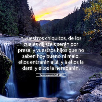 Picture 05 - Deuteronomio 1:39 RVA - Y vuestros chiquitos, de los cuales dijisteis - Bible Verse Picture