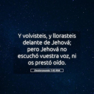 Picture 05 - Deuteronomio 1:45 RVA - Y volvisteis, y llorasteis delante de Jehová; - Bible Verse Picture