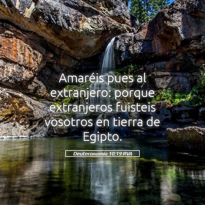 Picture 05 - Deuteronomio 10:19 RVA - Amaréis pues al extranjero: porque extranjeros - Bible Verse Picture