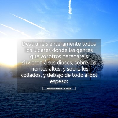 Picture 05 - Deuteronomio 12:2 RVA - Destruiréis enteramente todos los lugares donde - Bible Verse Picture