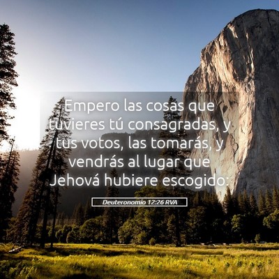 Picture 05 - Deuteronomio 12:26 RVA - Empero las cosas que tuvieres tú consagradas, y - Bible Verse Picture