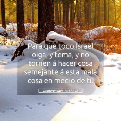 Picture 05 - Deuteronomio 13:11 RVA - Para que todo Israel oiga, y tema, y no tornen á - Bible Verse Picture