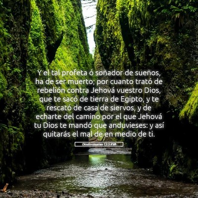 Picture 05 - Deuteronomio 13:5 RVA - Y el tal profeta ó soñador de sueños, ha de - Bible Verse Picture
