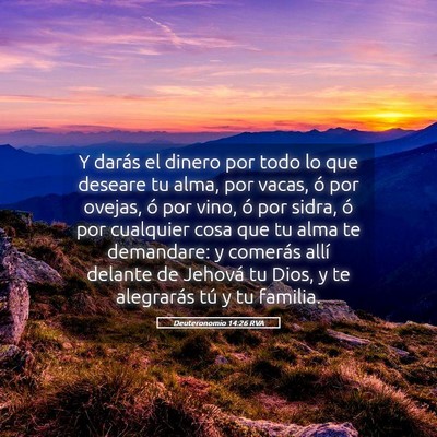Picture 05 - Deuteronomio 14:26 RVA - Y darás el dinero por todo lo que deseare tu - Bible Verse Picture
