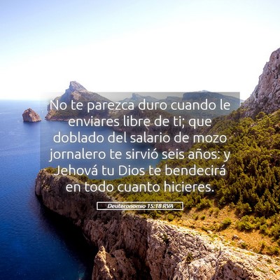 Picture 05 - Deuteronomio 15:18 RVA - No te parezca duro cuando le enviares libre de - Bible Verse Picture