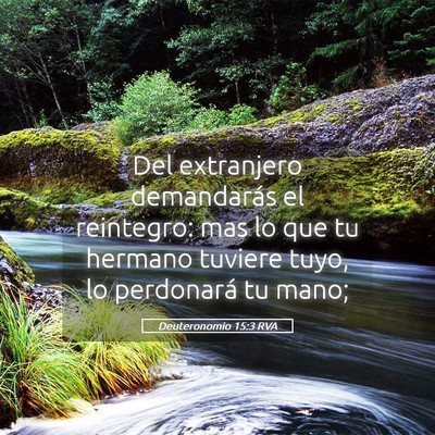 Picture 05 - Deuteronomio 15:3 RVA - Del extranjero demandarás el reintegro: mas lo - Bible Verse Picture