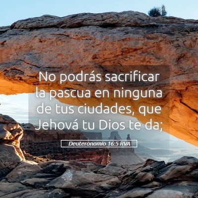 Picture 05 - Deuteronomio 16:5 RVA - No podrás sacrificar la pascua en ninguna de tus - Bible Verse Picture