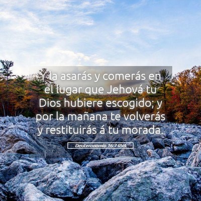 Picture 05 - Deuteronomio 16:7 RVA - Y la asarás y comerás en el lugar que Jehová - Bible Verse Picture