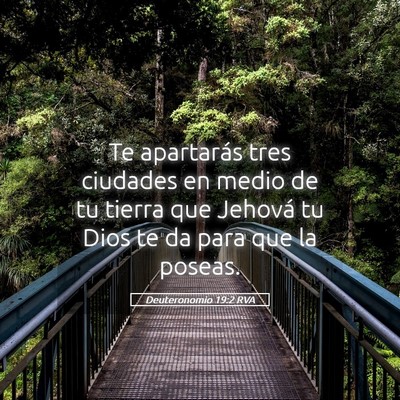 Picture 05 - Deuteronomio 19:2 RVA - Te apartarás tres ciudades en medio de tu tierra - Bible Verse Picture