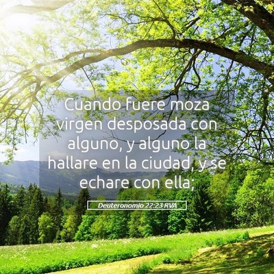 Picture 05 - Deuteronomio 22:23 RVA - Cuando fuere moza virgen desposada con alguno, y - Bible Verse Picture