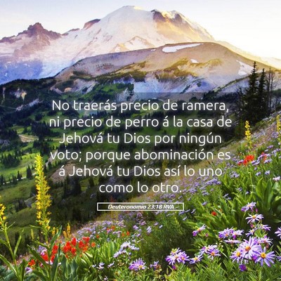 Picture 05 - Deuteronomio 23:18 RVA - No traerás precio de ramera, ni precio de perro - Bible Verse Picture