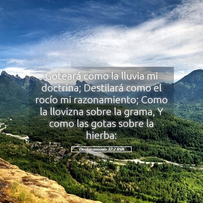 Picture 05 - Deuteronomio 32:2 RVA - Goteará como la lluvia mi doctrina; Destilará - Bible Verse Picture