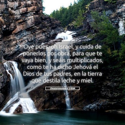Picture 05 - Deuteronomio 6:3 RVA - Oye pues, oh Israel, y cuida de ponerlos por - Bible Verse Picture