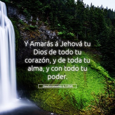 Picture 05 - Deuteronomio 6:5 RVA - Y Amarás á Jehová tu Dios de todo tu corazón, - Bible Verse Picture