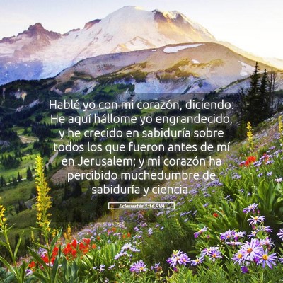Picture 05 - Eclesiastés 1:16 RVA - Hablé yo con mi corazón, diciendo: He aquí - Bible Verse Picture