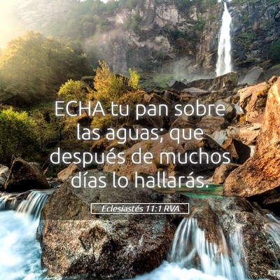 Picture 05 - Eclesiastés 11:1 RVA - ECHA tu pan sobre las aguas; que después de - Bible Verse Picture