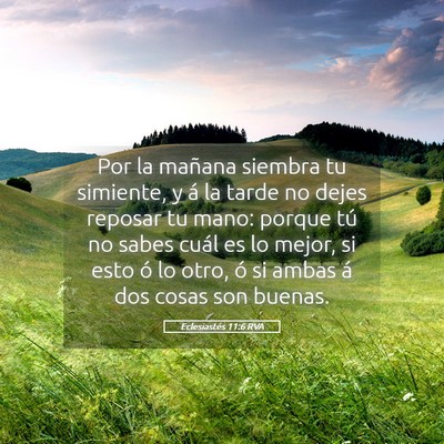 Picture 05 - Eclesiastés 11:6 RVA - Por la mañana siembra tu simiente, y á la tarde - Bible Verse Picture