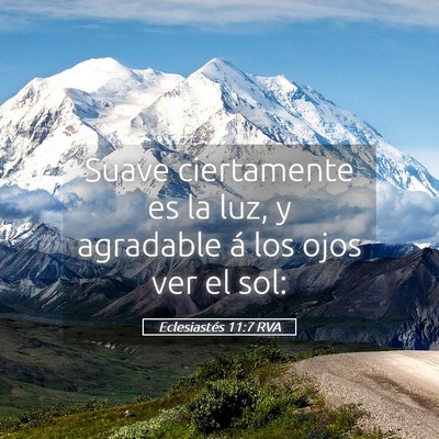 Picture 05 - Eclesiastés 11:7 RVA - Suave ciertamente es la luz, y agradable á los - Bible Verse Picture