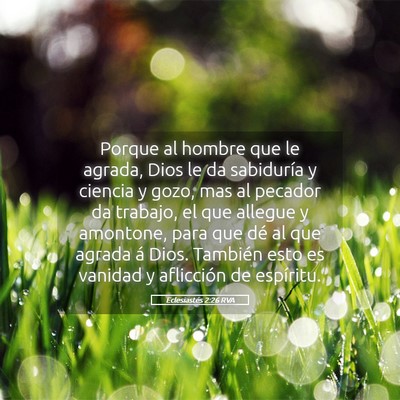 Picture 05 - Eclesiastés 2:26 RVA - Porque al hombre que le agrada, Dios le da - Bible Verse Picture