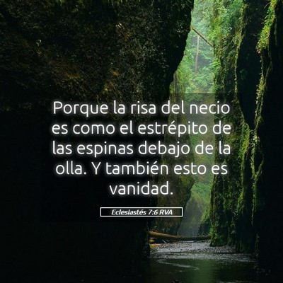 Picture 05 - Eclesiastés 7:6 RVA - Porque la risa del necio es como el estrépito de - Bible Verse Picture