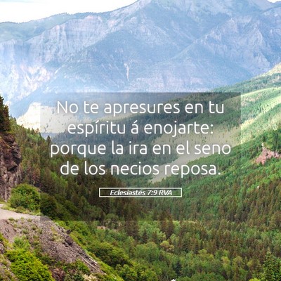 Picture 05 - Eclesiastés 7:9 RVA - No te apresures en tu espíritu á enojarte: - Bible Verse Picture