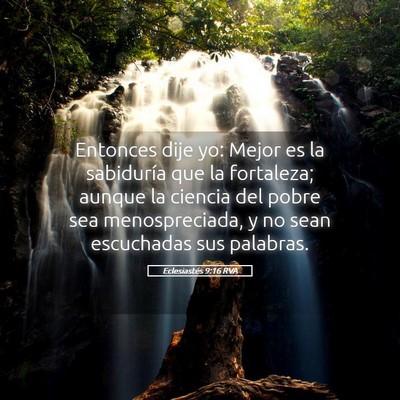 Picture 05 - Eclesiastés 9:16 RVA - Entonces dije yo: Mejor es la sabiduría que la - Bible Verse Picture