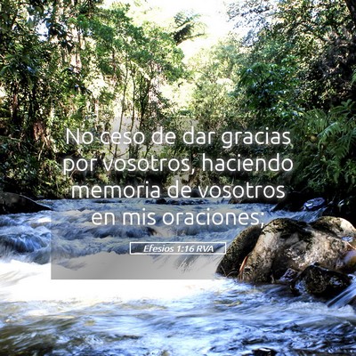 Picture 05 - Efesios 1:16 RVA - No ceso de dar gracias por vosotros, haciendo - Bible Verse Picture