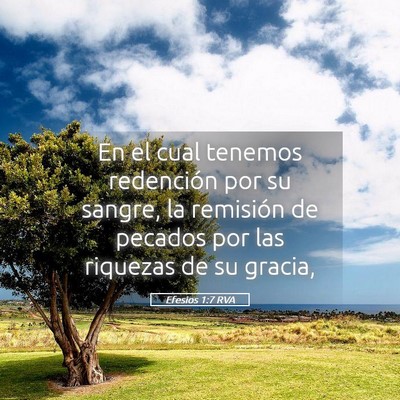 Picture 05 - Efesios 1:7 RVA - En el cual tenemos redención por su sangre, la - Bible Verse Picture