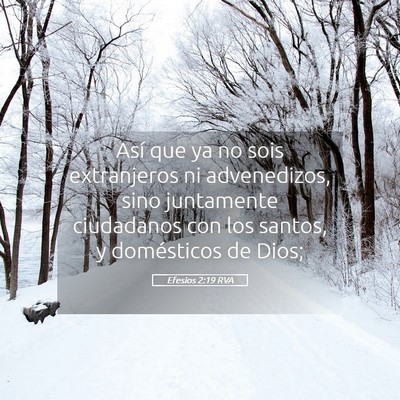 Picture 05 - Efesios 2:19 RVA - Así que ya no sois extranjeros ni advenedizos, - Bible Verse Picture