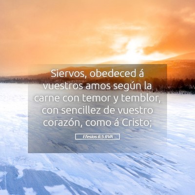 Picture 05 - Efesios 6:5 RVA - Siervos, obedeced á vuestros amos según la - Bible Verse Picture