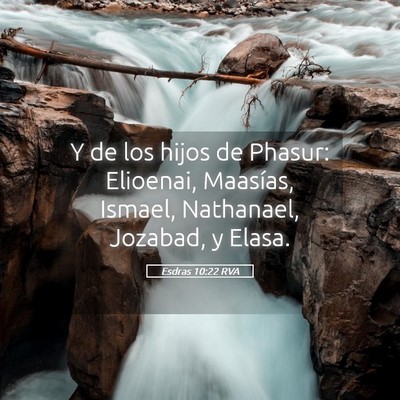 Picture 05 - Esdras 10:22 RVA - Y de los hijos de Phasur: Elioenai, Maasías, - Bible Verse Picture