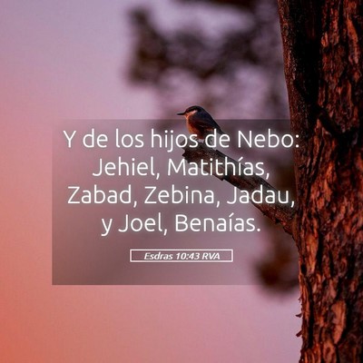 Picture 05 - Esdras 10:43 RVA - Y de los hijos de Nebo: Jehiel, Matithías, - Bible Verse Picture