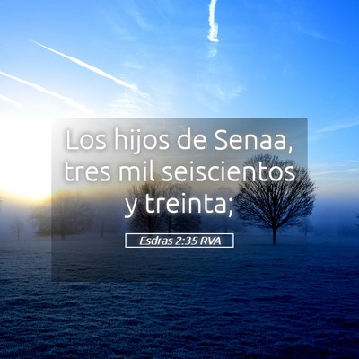 Picture 05 - Esdras 2:35 RVA - Los hijos de Senaa, tres mil seiscientos y - Bible Verse Picture