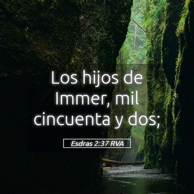 Picture 05 - Esdras 2:37 RVA - Los hijos de Immer, mil cincuenta y - Bible Verse Picture