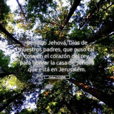 Picture 05 - Esdras 7:27 RVA - Bendito Jehová, Dios de nuestros padres, que - Bible Verse Picture