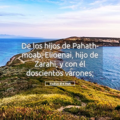 Picture 05 - Esdras 8:4 RVA - De los hijos de Pahath-moab, Elioenai, hijo de - Bible Verse Picture